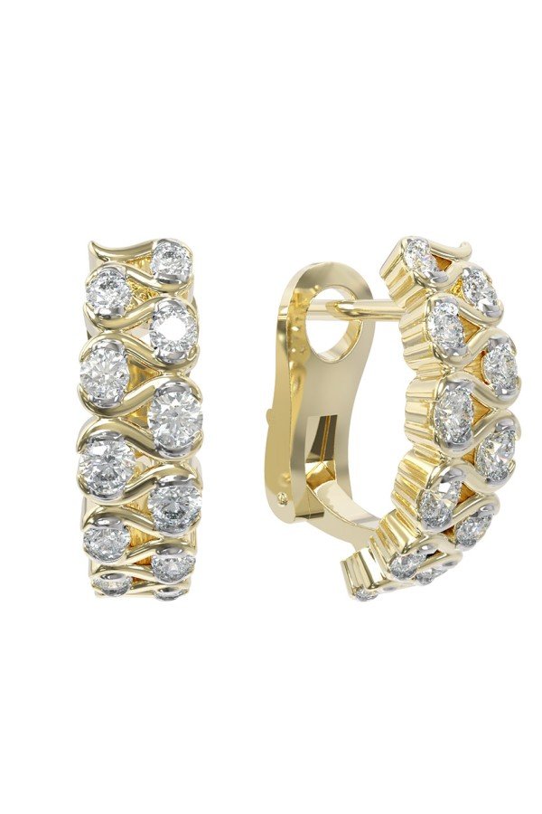 Серьги из лимонного золота c бриллиантами