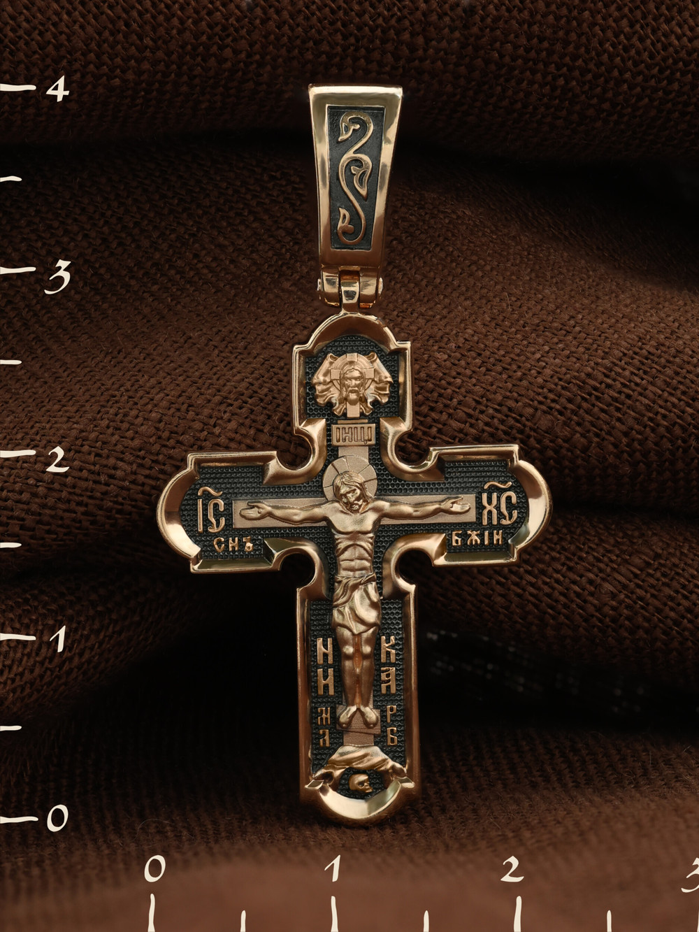 Крест из красного золота 585 пробы