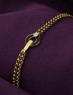 Браслет из лимонного золота c бриллиантами и ониксом