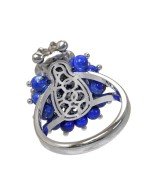 Кольцо из белого золота c эмалью и лазуритом