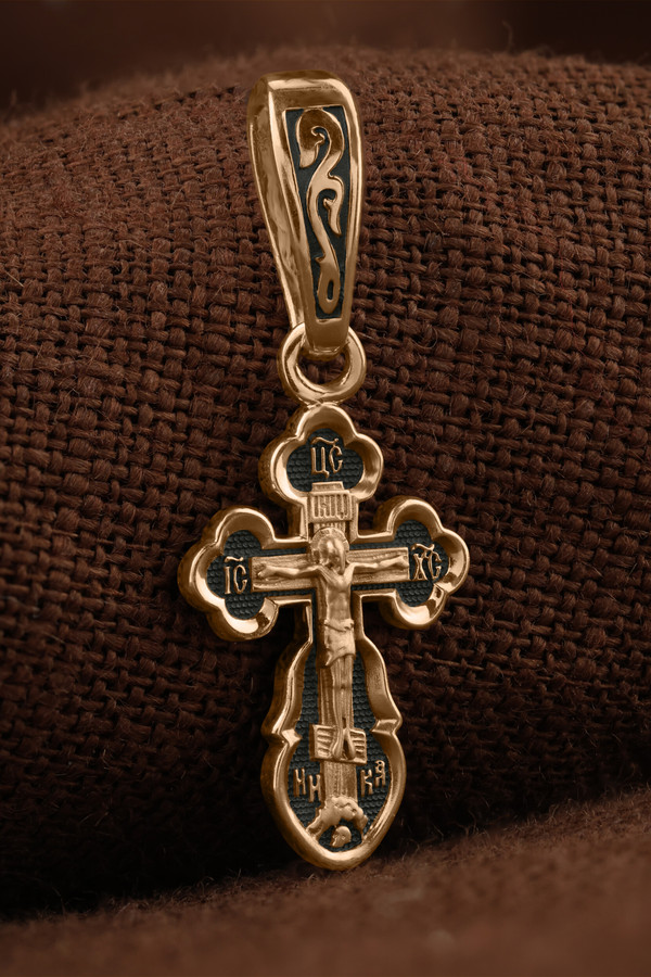 Крест из красного золота 585 пробы