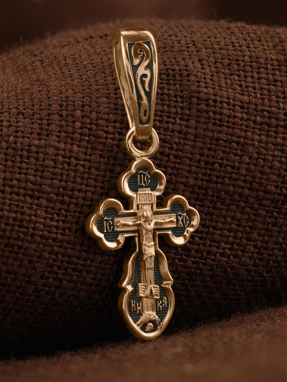 Крест из красного золота 585 пробы