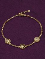 Браслет из лимонного золота c бриллиантами, ониксом и перламутром