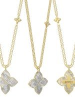 Колье из лимонного золота c бриллиантами и перламутром