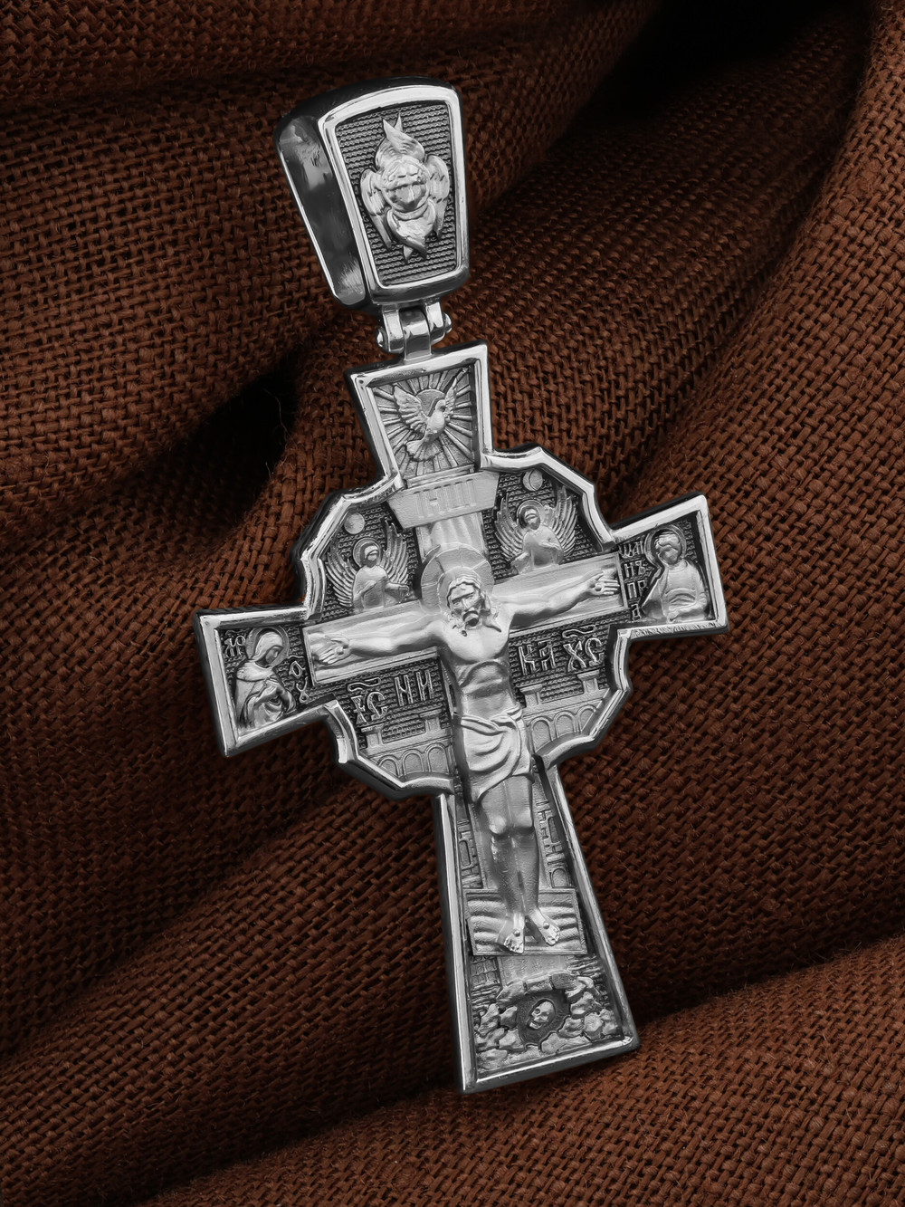 Крест из белого золота 585 пробы