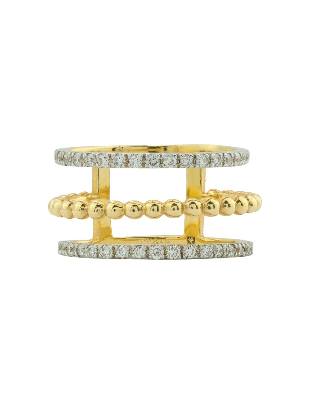 Кольцо из лимонного золота c бриллиантами