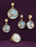 Серьги из лимонного золота c эмалью