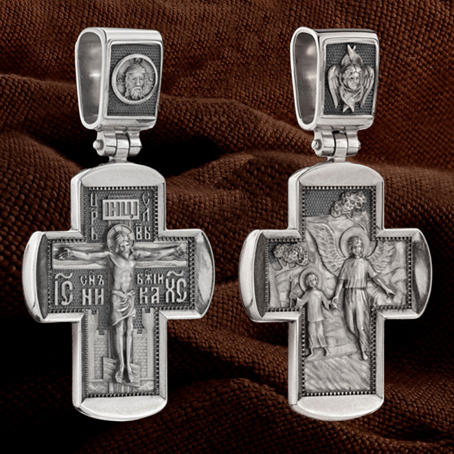 Крест из белого золота 585 пробы