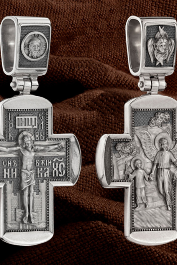 Крест из белого золота 585 пробы