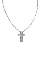 Крест из белого золота c бриллиантами
