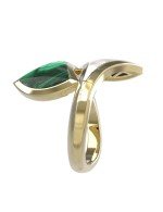 Кольцо из лимонного золота c малахитом и перламутром