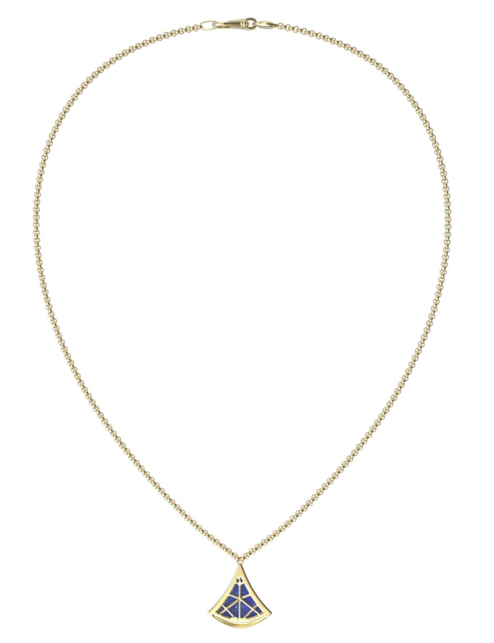 Колье из лимонного золота c лазуритом