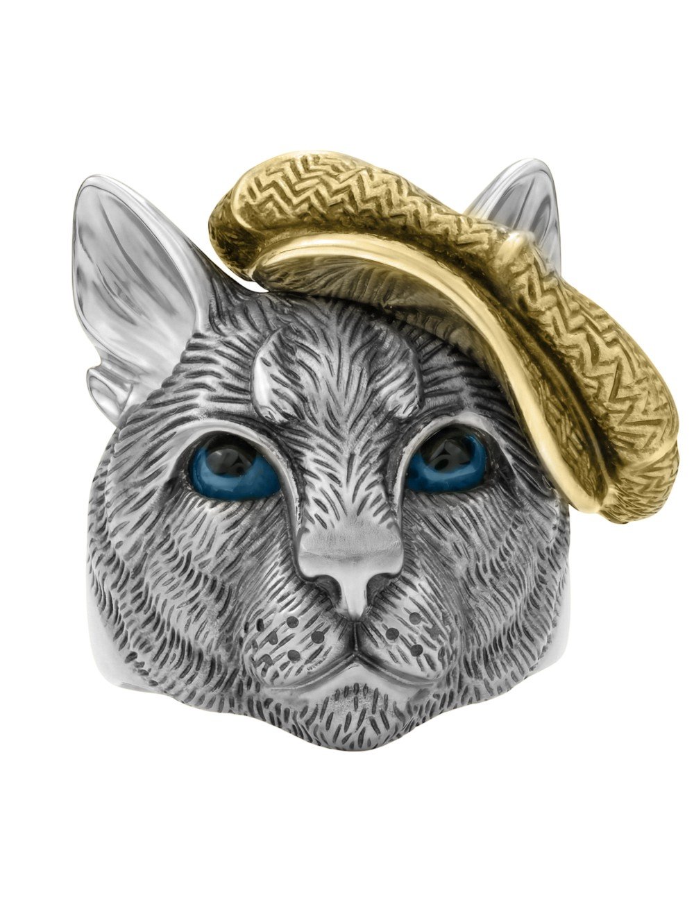 Кольцо из белого золота c эмалью