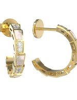 Серьги из лимонного золота c бриллиантами и перламутром