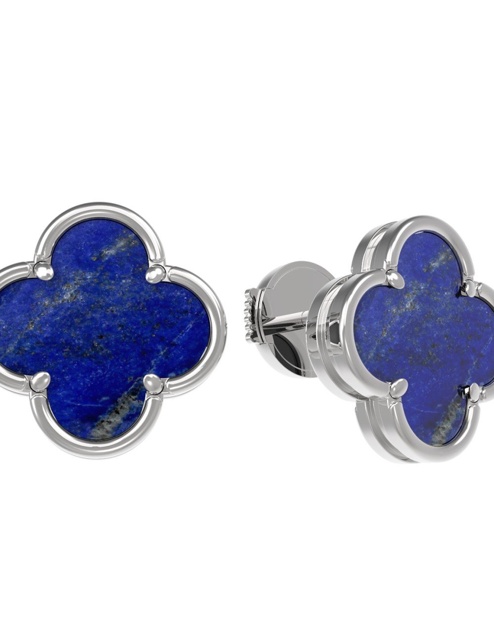 Серьги из белого золота c лазуритом