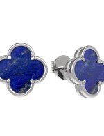 Серьги из белого золота c лазуритом