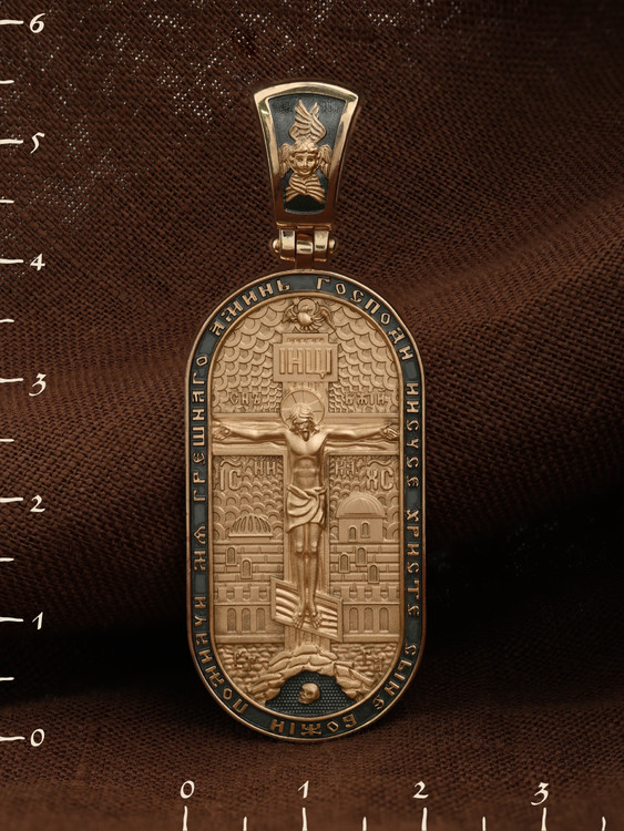 Нательная икона из красного золота 585 пробы