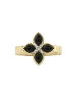 Кольцо из лимонного золота c бриллиантами и ониксом