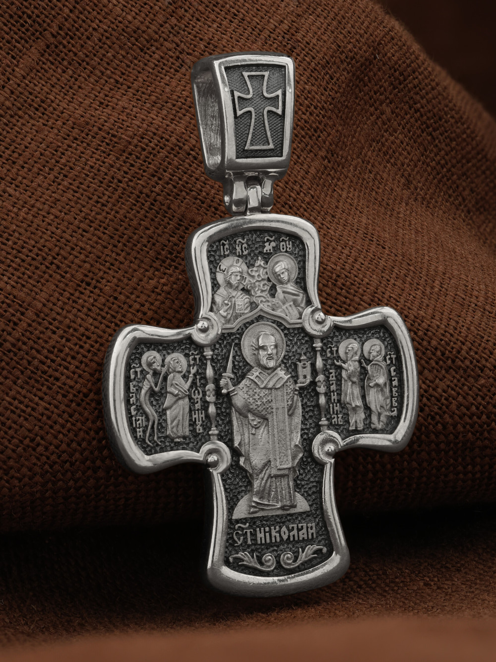 Крест из белого золота 585 пробы