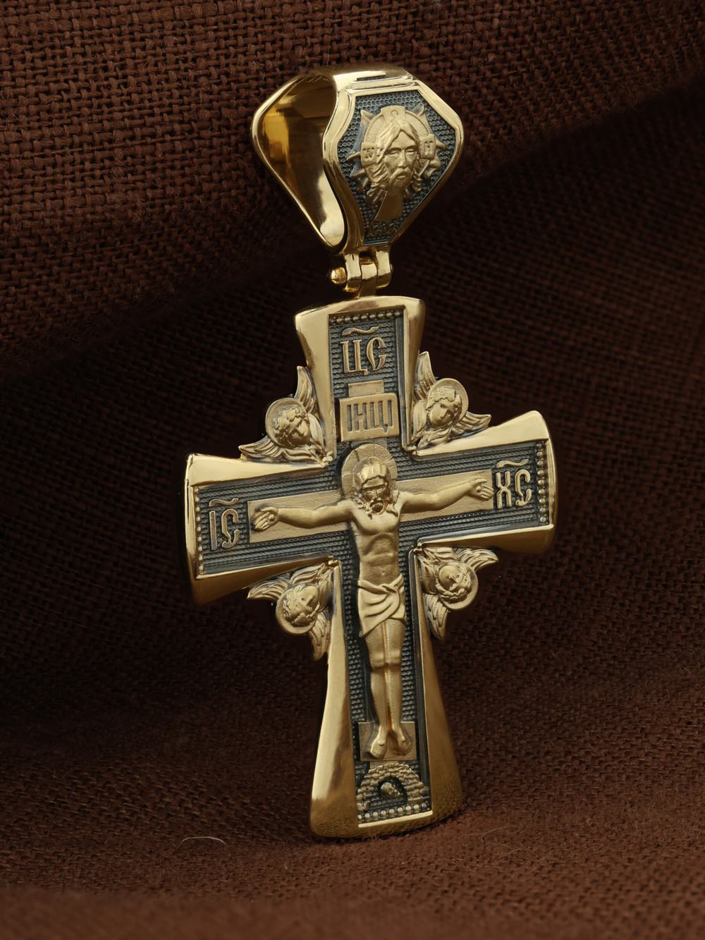 Крест из лимонного золота 585 пробы