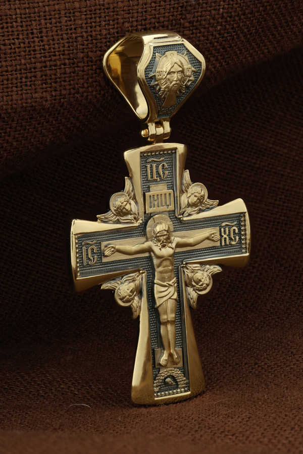 Крест из лимонного золота 585 пробы