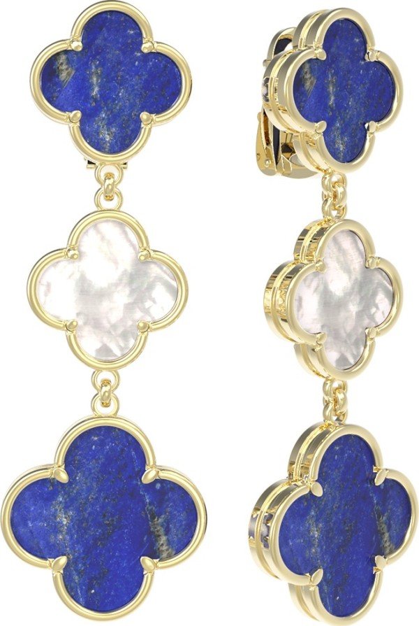 Серьги из лимонного золота c лазуритом и перламутром