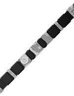 Браслет из белого золота c кожаным шнурком