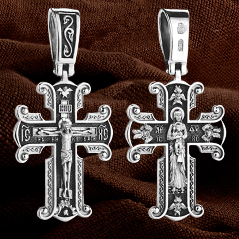 Крест из белого золота 585 пробы