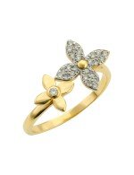 Кольцо из лимонного золота c бриллиантами