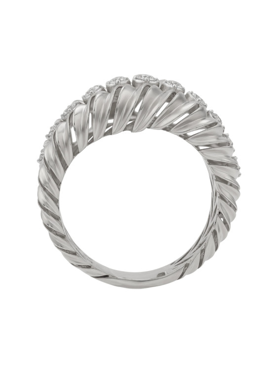 Кольцо из белого золота 585 пробы c бриллиантами