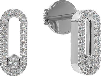 Серьги из белого золота 585 пробы c бриллиантами