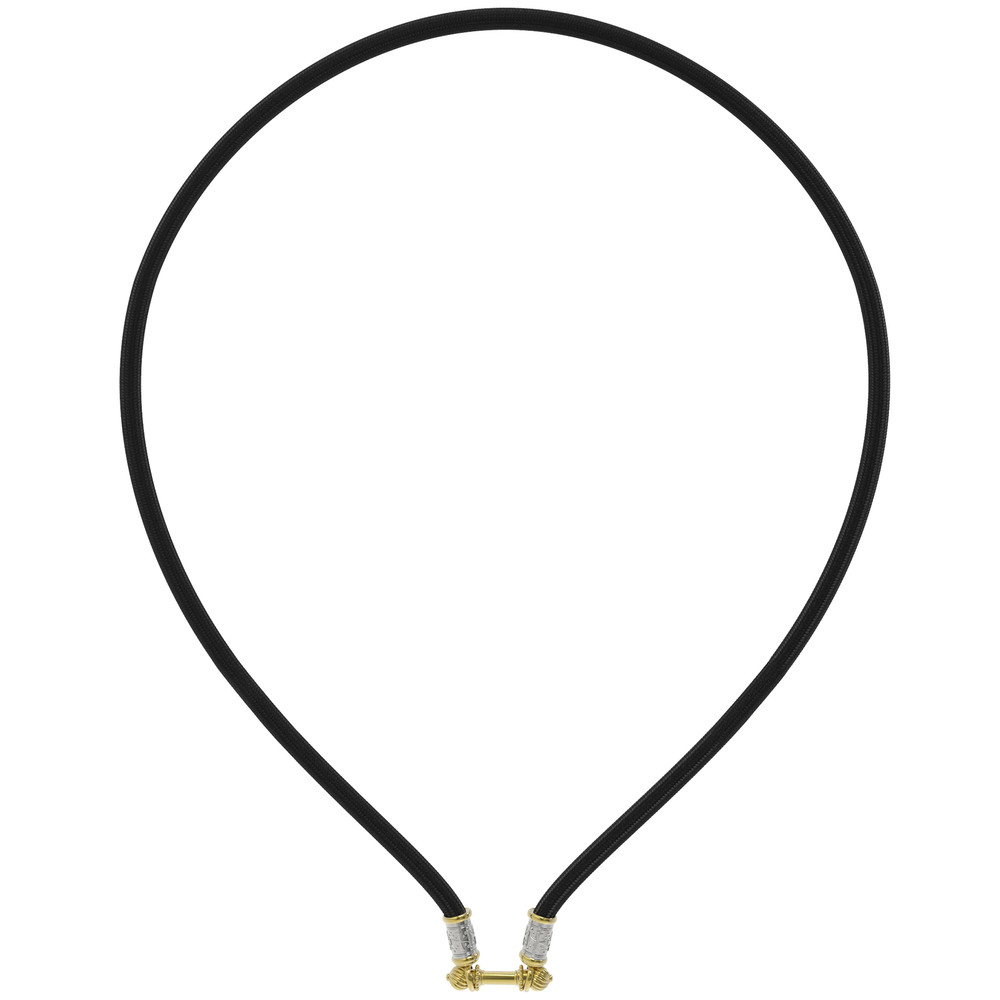 Цепь-шнурок шелк из лимонного золота 585 пробы c шёлковым шнурком