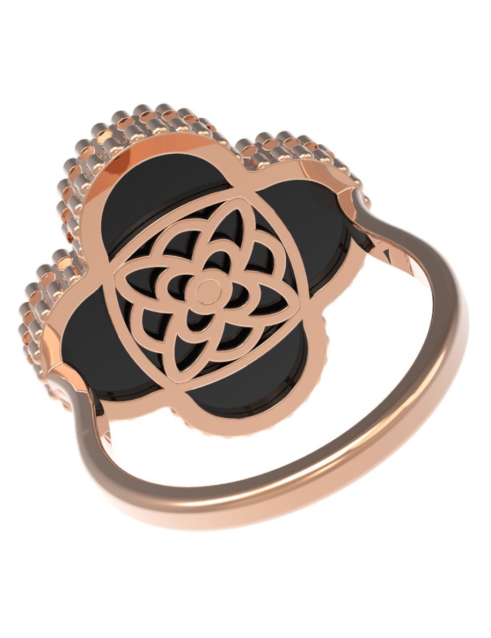 Кольцо из золота c бриллиантами и ониксом