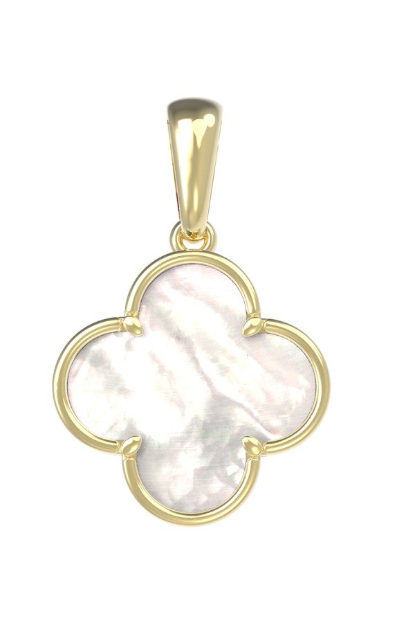 Подвеска из лимонного золота c перламутром