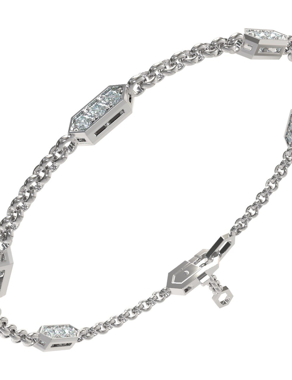 Браслет из белого золота c бриллиантами