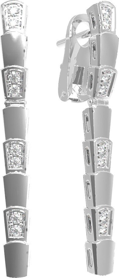 Серьги из белого золота c бриллиантами