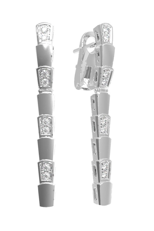 Серьги из белого золота c бриллиантами