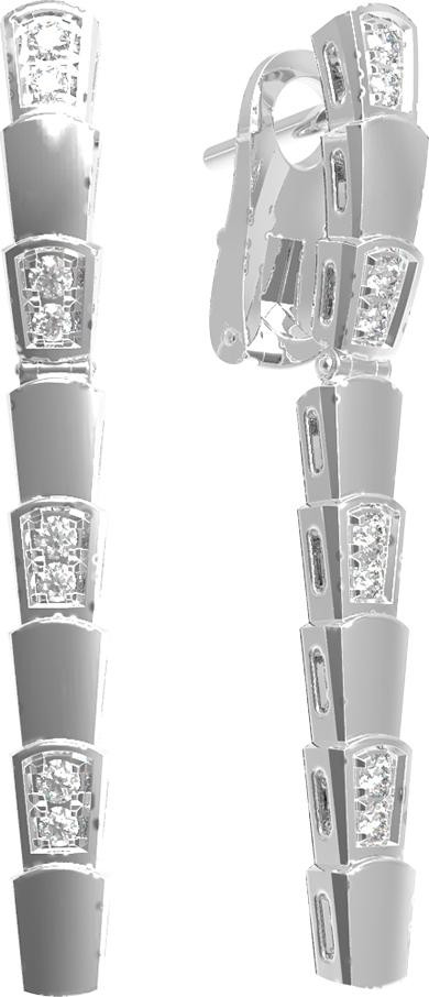 Серьги из белого золота 585 пробы c бриллиантами