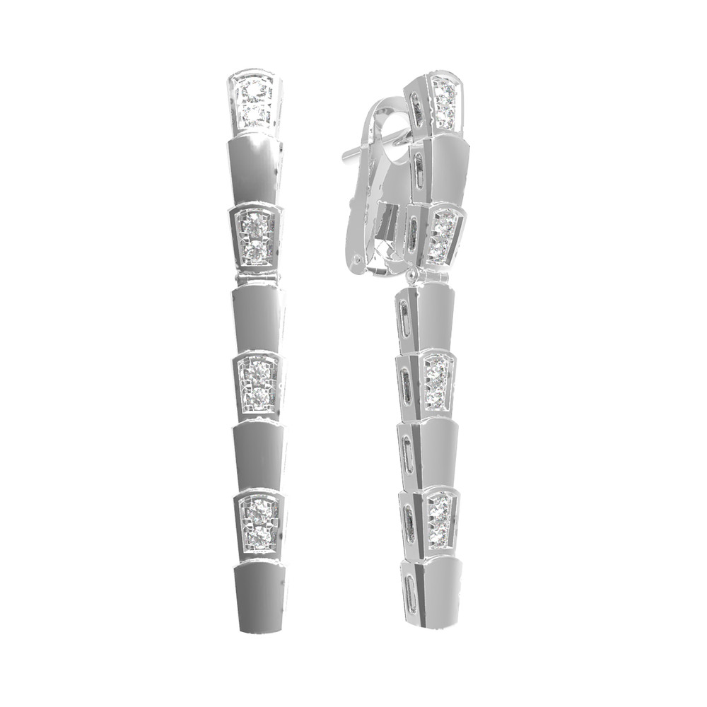 Серьги из белого золота 585 пробы c бриллиантами