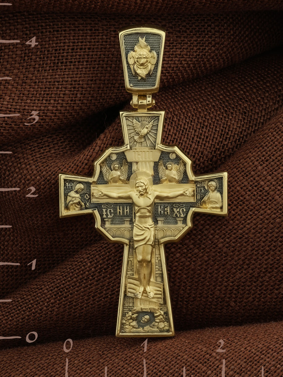 Крест из лимонного золота 585 пробы