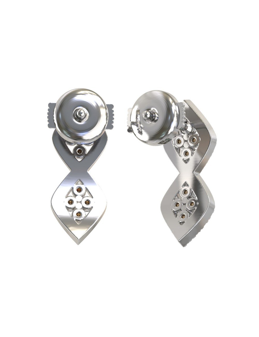 Серьги из белого золота c бриллиантами