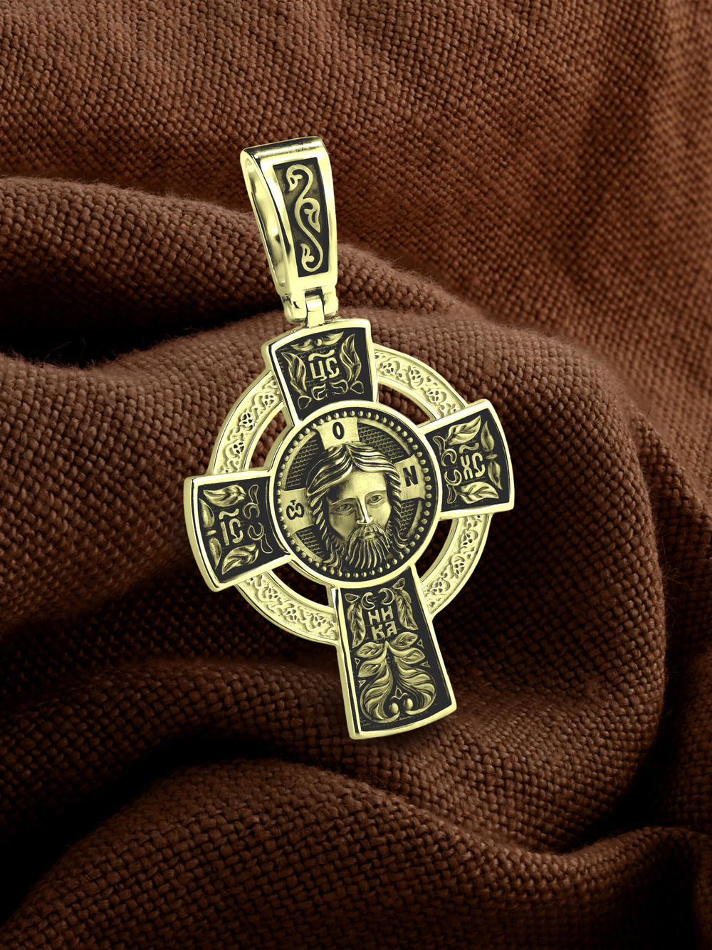 Крест из лимонного золота 585 пробы