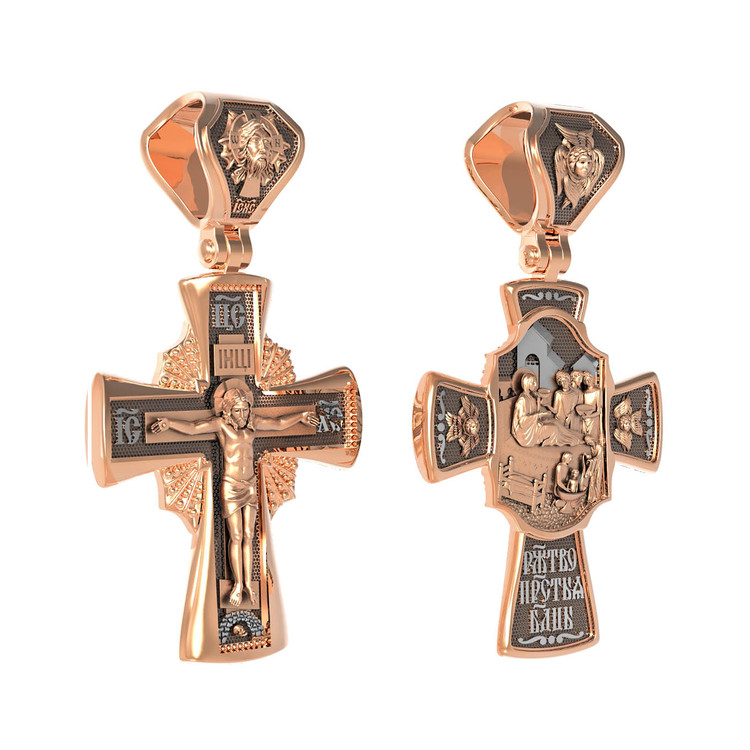 Крест из красного золота 585 пробы