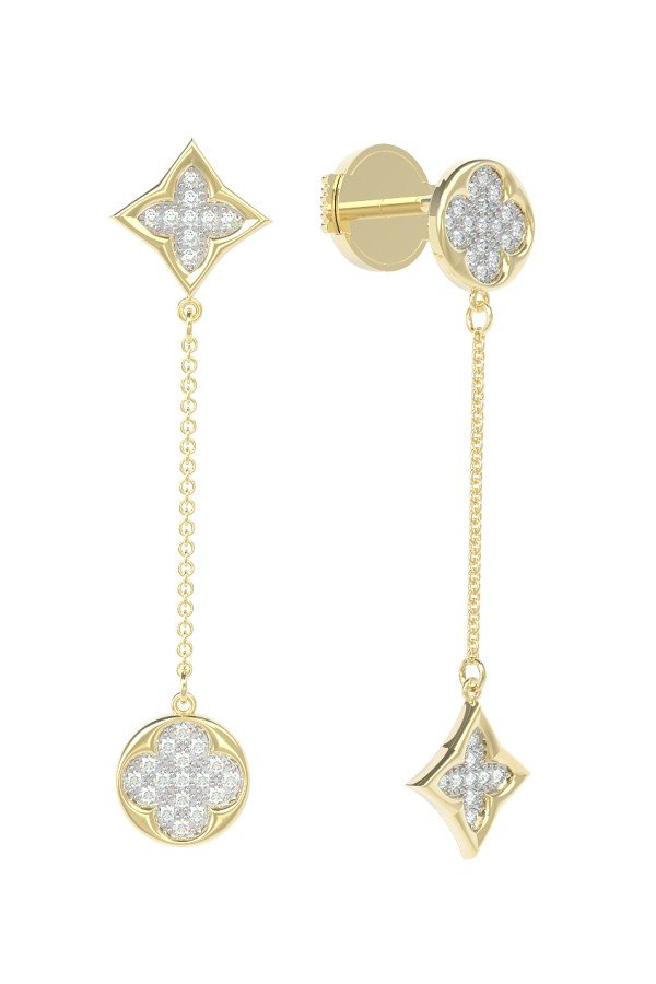 Серьги из лимонного золота c бриллиантами