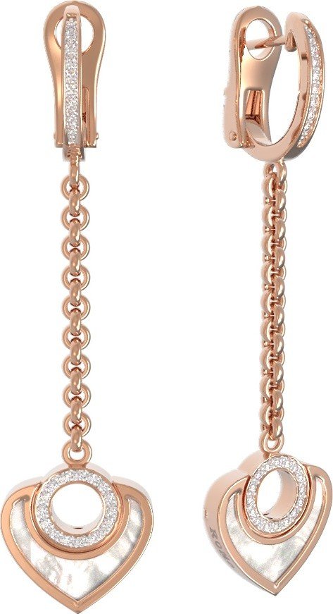 Серьги из золота c бриллиантами и перламутром