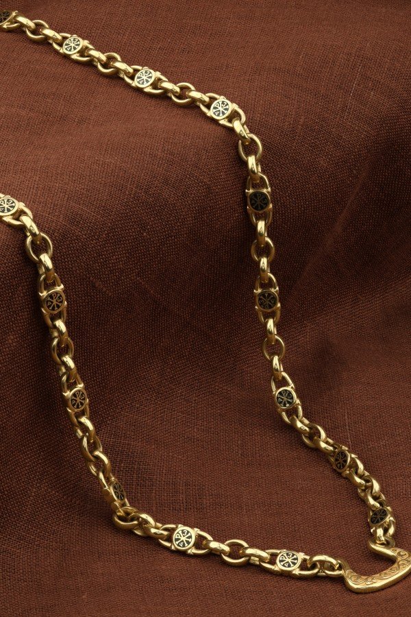 Цепь из лимонного золота c эмалью