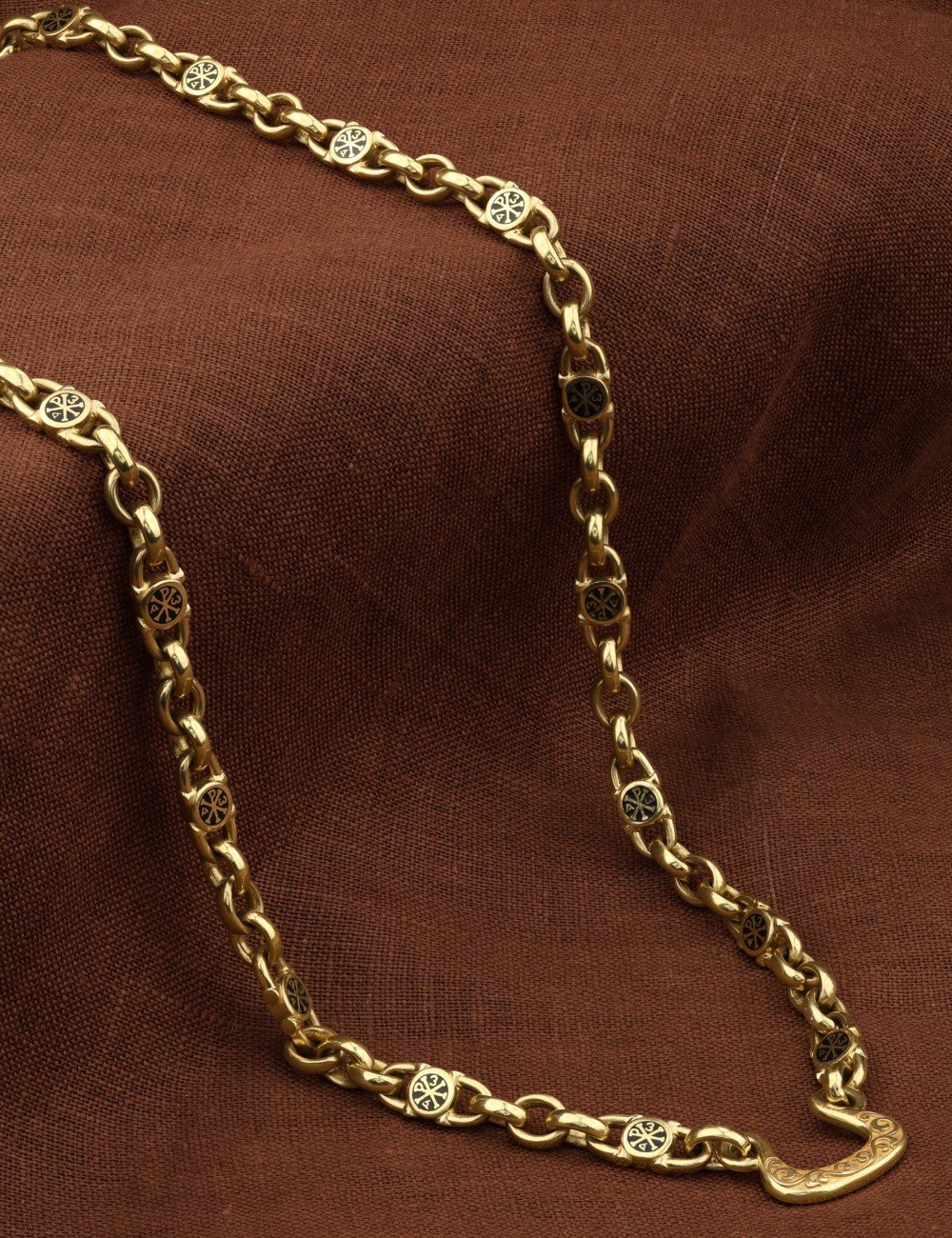 Цепь из лимонного золота c эмалью