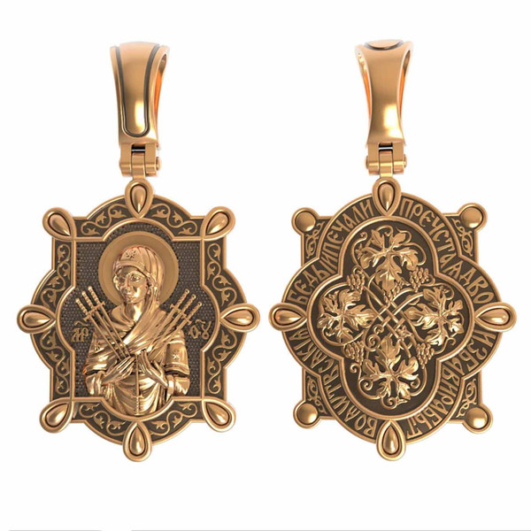 Нательная икона из красного золота 585 пробы