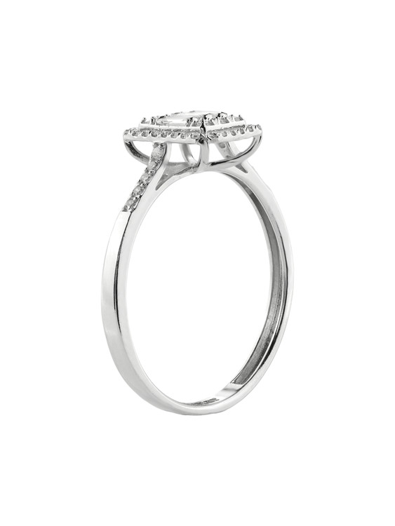 Кольцо из белого золота 585 пробы c бриллиантами