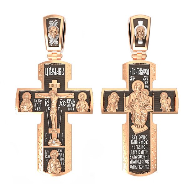 Крест из красного золота 585 пробы